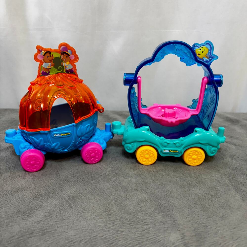 Fisher-Price Little People Princess Parade Float Train Vehicles Lot of 2 2017